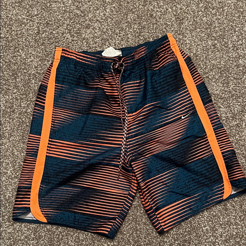 Nike Men's Swim Shorts - Orange and Navy